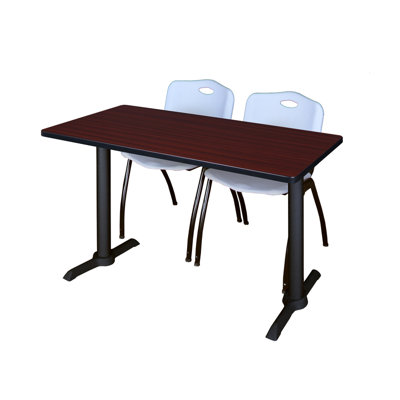 Neyland Cain T-Base Training Table and 2 Stacking Chairs