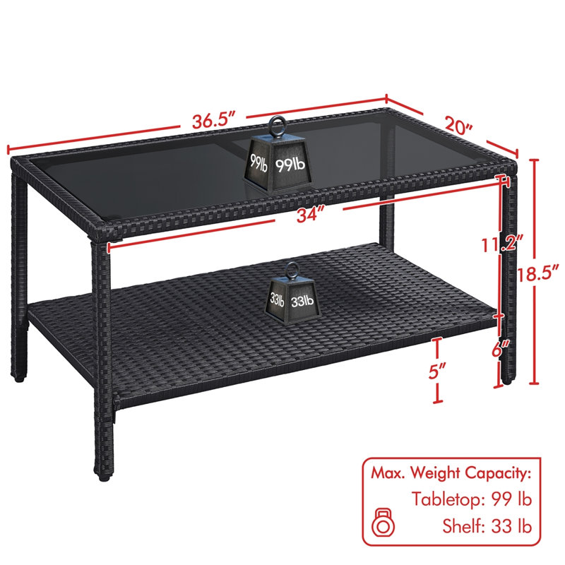 Geismar 4 Legs Coffee Table with Storage
