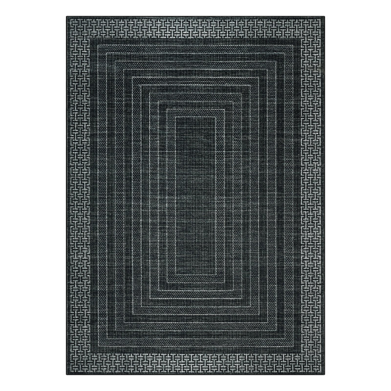 Modern Machien Washable Rugs for Living Room Ultra-Soft Geometric Bordered Indoor Rug, Non Shedding Low Pile Bedroom Carpet, Contemporary Floor Mats for Nursery