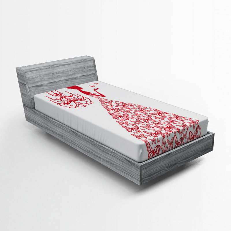 Drap-housse love, Drap-housse de taille simple, Rouge