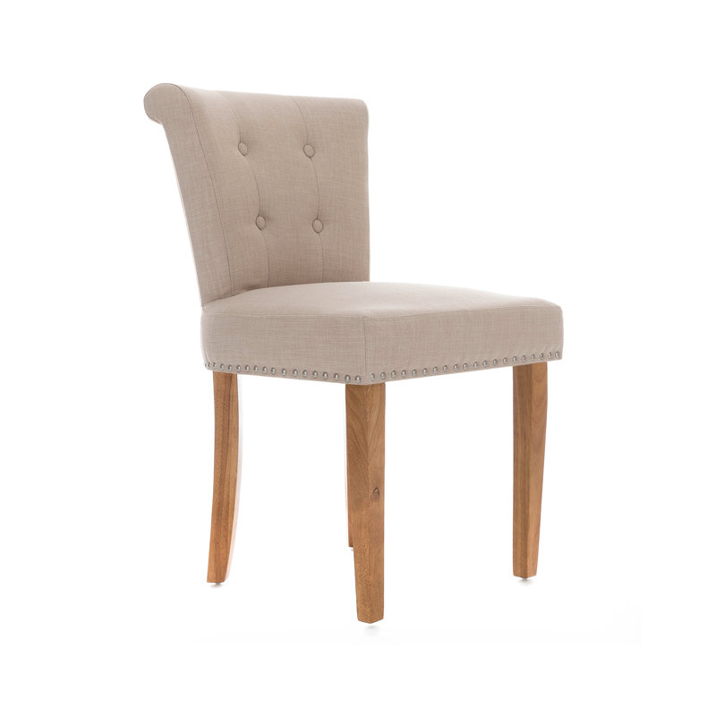 Dunlevy Upholstered Dining Chair, Grey, Black