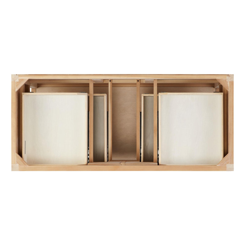 48" Light Wood Single Bathroom Vanity with Carrara Marble Top