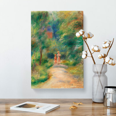 Two Figures On A Path by Pierre-Auguste Renoir - Wrapped Canvas