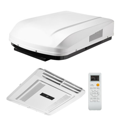 RV Air Conditioner, 15000 BTU RV AC Unit, 120V Non-Ducted Rooftop Air Conditioner with Heat Pump and Cooling, Variable Speed Easy Install Quiet AC with ADB Button Control & Remote Control, White