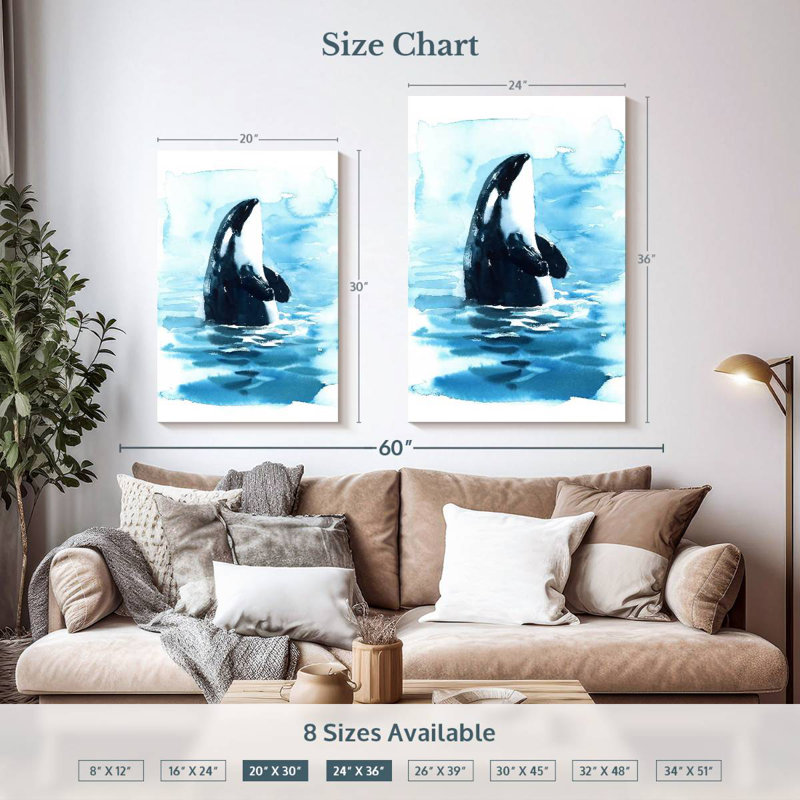 Brampt Ocean Surface Orca, 36" H x 24" W