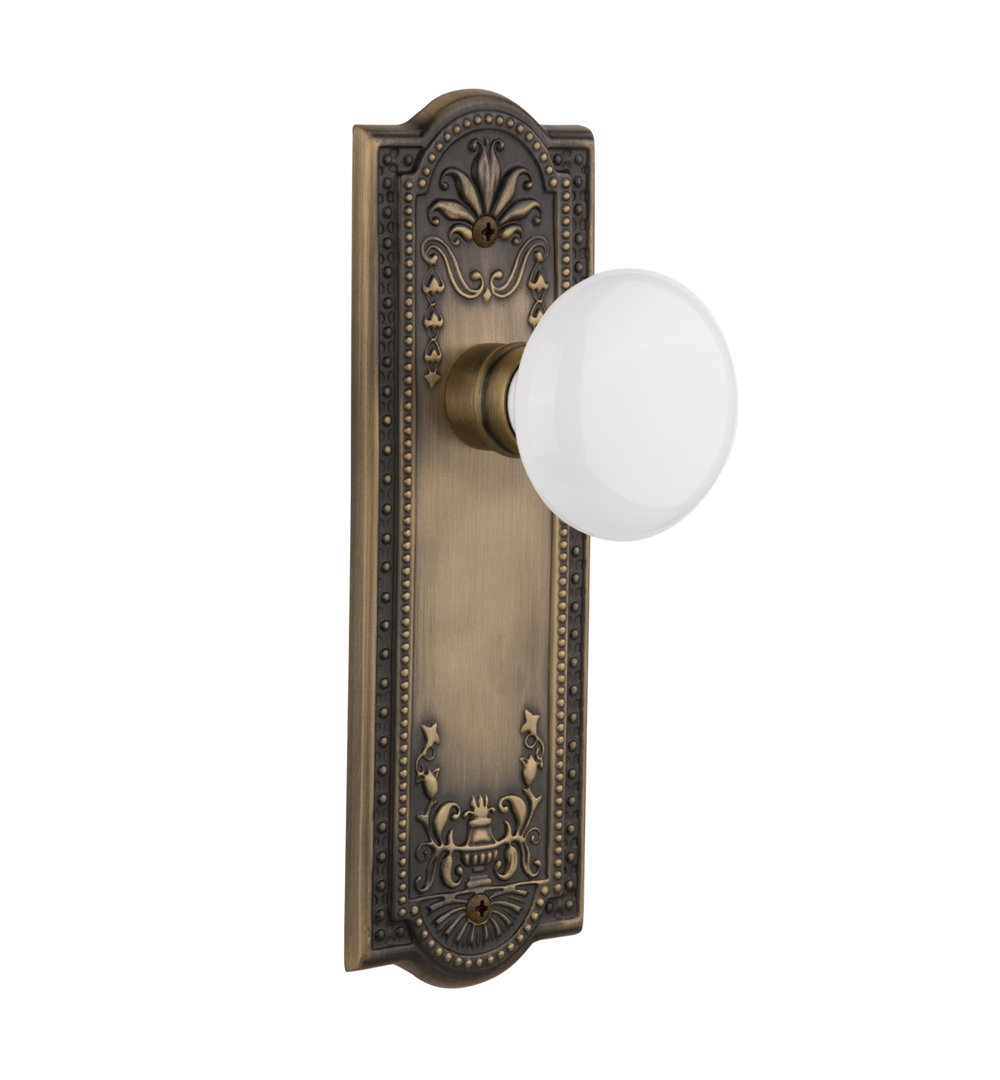 Meadows Plate with White Porcelain Door Knob Nostalgic Warehouse 