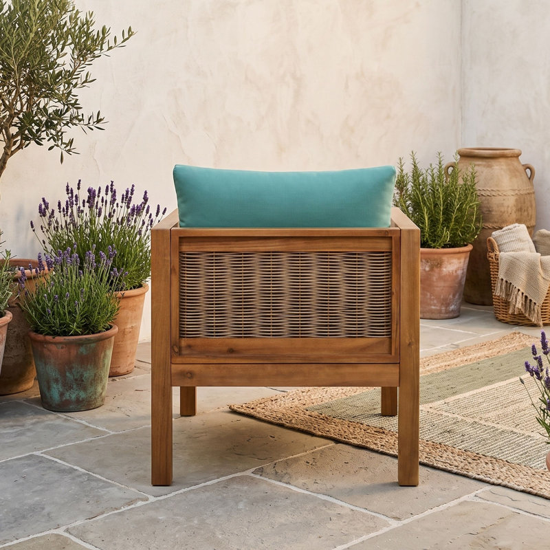 Ensemble de deux fauteuils d'extérieur avec coussins, Vert naturel