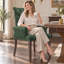 Chaise de salle à manger rembourrée en chenille Modern-123043499