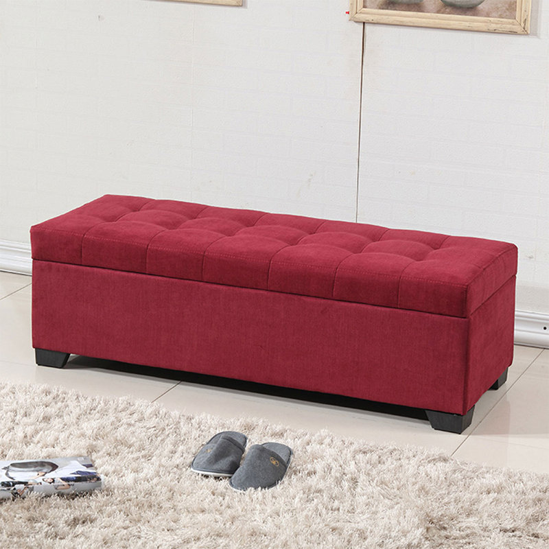 Banc avec revêtement, Rouge, 15.75"H x 55.12"L x 17.72"D