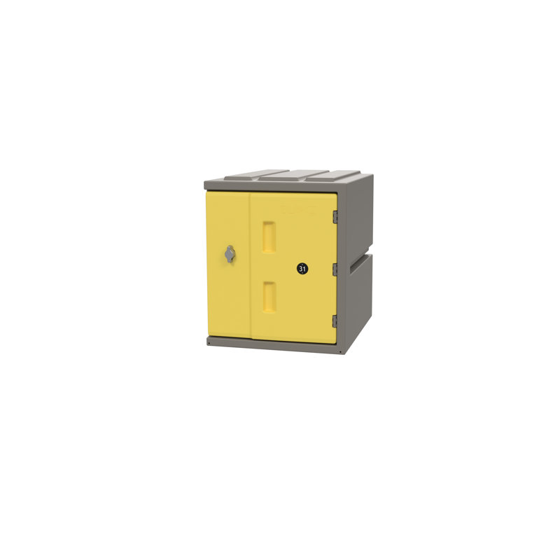Chesterfield Plastic / Acrylic 1 - Tier 38.5cm School Locker, Yellow, 45cm H x 38.5cm W x 47cm D