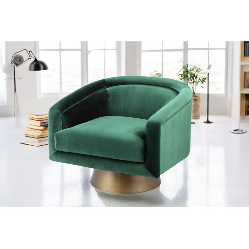 Méridienne pivotante en velours de 33 po de largeur Pangea Home Andrea, Velours vert