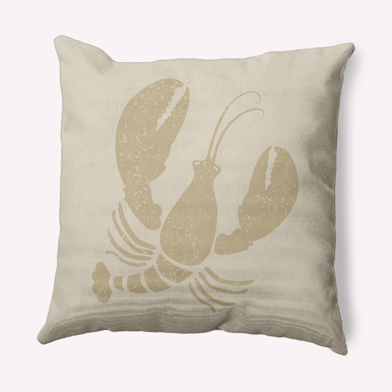 Housse de coussin et insert Lobster Coastal, Taupe, 14 po x 20 po