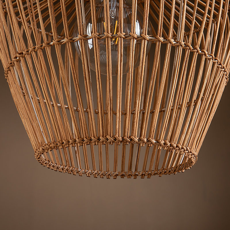 Almendarez 1-Light Rattan Pendant with Brass Finish