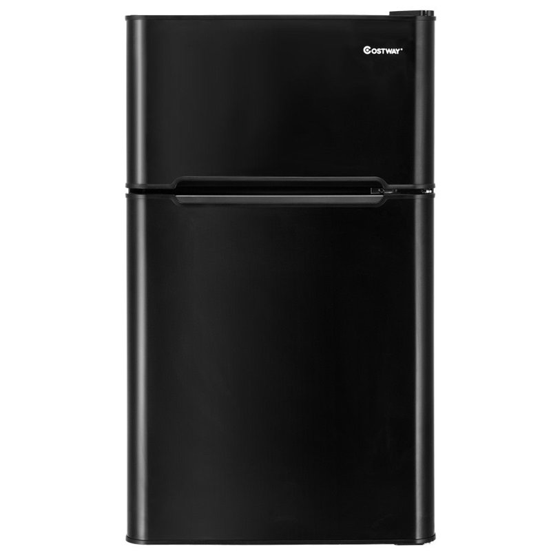 3.2 Cu Ft Compact Black Stainless Steel Refrigerator with Freezer