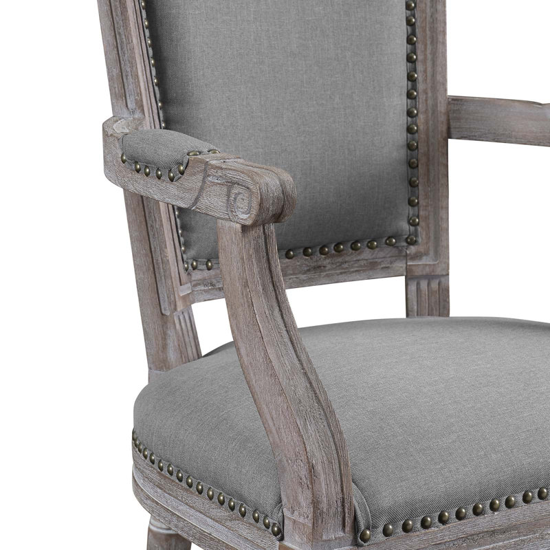 Fauteuil de salle à manger Penchant, Velours gris pâle