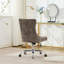 Chaise de bureau en velours avec dossier capitonné et base en métal-1163719217-1163610699