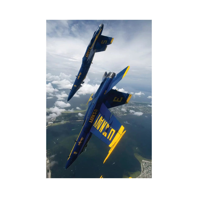 The Blue Angels Perform a Looping Maneuver over Pensacola Beach, Florida 1 Piece Wrapped Canvas Wall Art