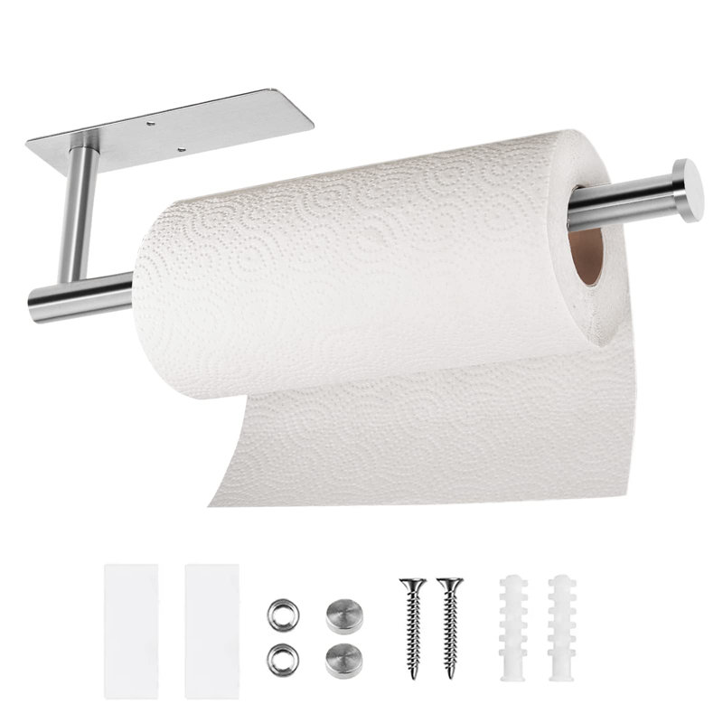 Silver Stainless Steel Wall Mount Paper Towel Holder