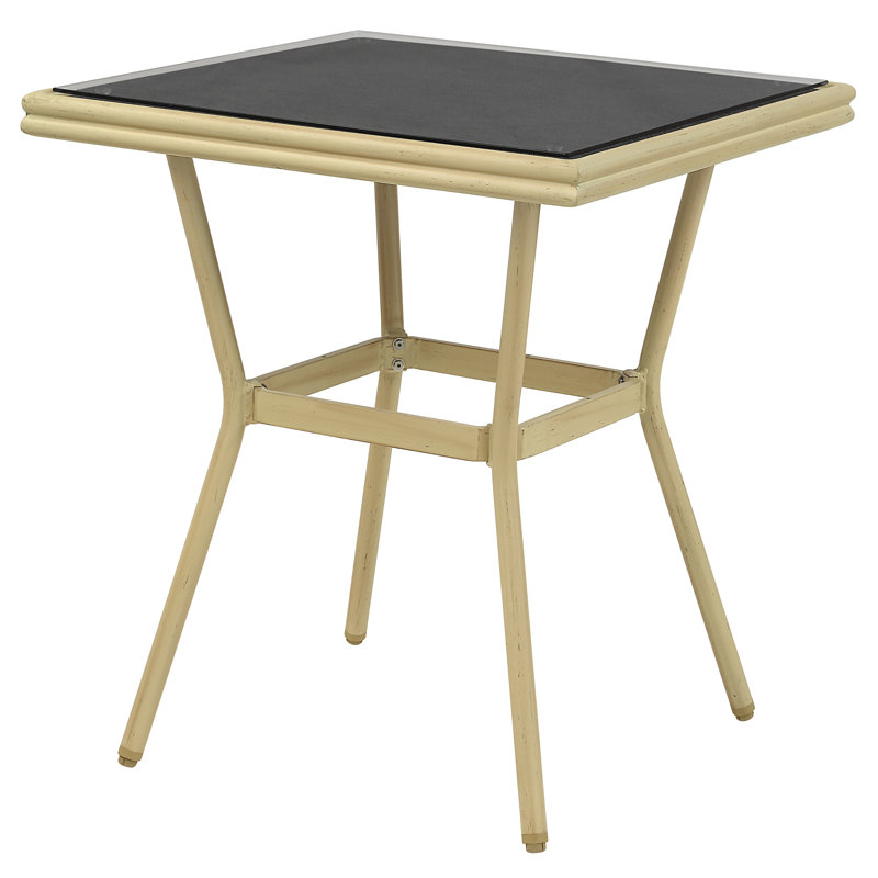 Joswick Square Metal Outdoor Dining Table , 27.5'' in. W 27.5'' in. D, Dark Gray