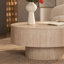 Table basse ronde avec rangement Travertine