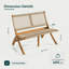 Fauteuil Solana bois noyer, tissu beige crème
