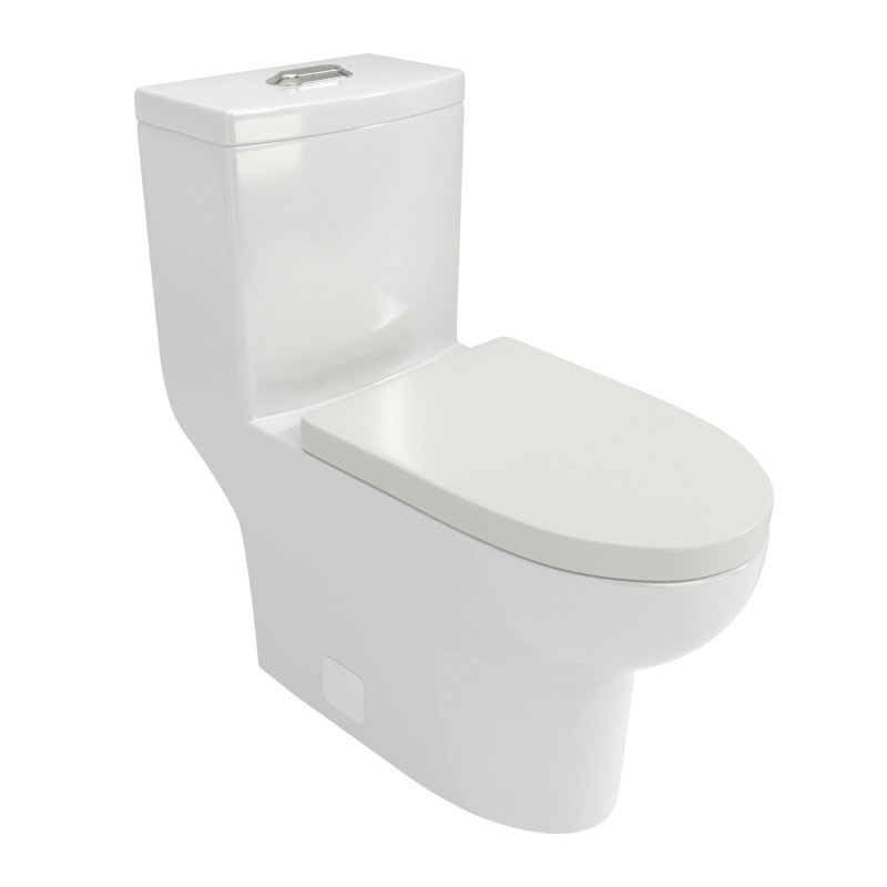 Toilette en céramique une pièce, double chasse avec siège à fermeture en douceur
