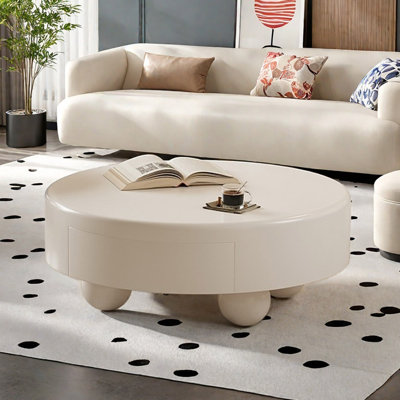 Cream Round Coffee Table