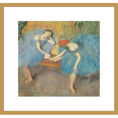 «Two Dancers at Rest or Dancers in Blue» par Edgar Degas - impression giclée encadrée