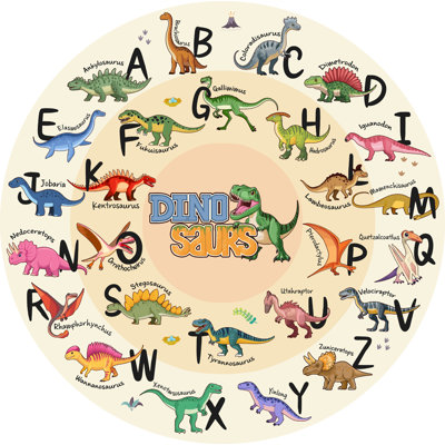 Washable Kids Play Rug Non-Slip&Soft Beige ABC Alphabet Educational Rug for Playroom Nursery