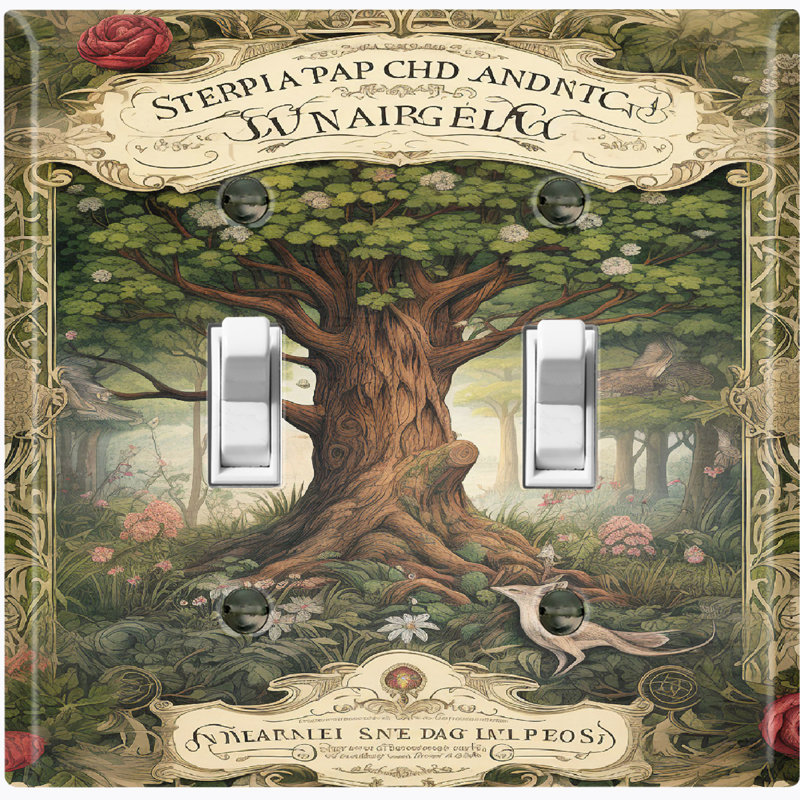 Plaque murale standard à 2 interrupteurs à bascule Green Tree Of Life