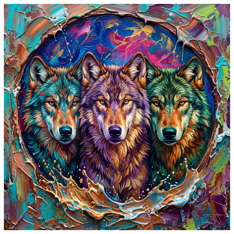 Édredon Three Wolves, Queen