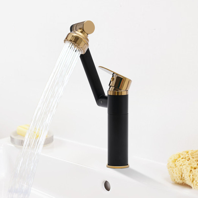 SUNYOU Bathroom Sink Faucet with Degree Swivel 