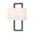 2-light Black Wall Sconce With White Shade