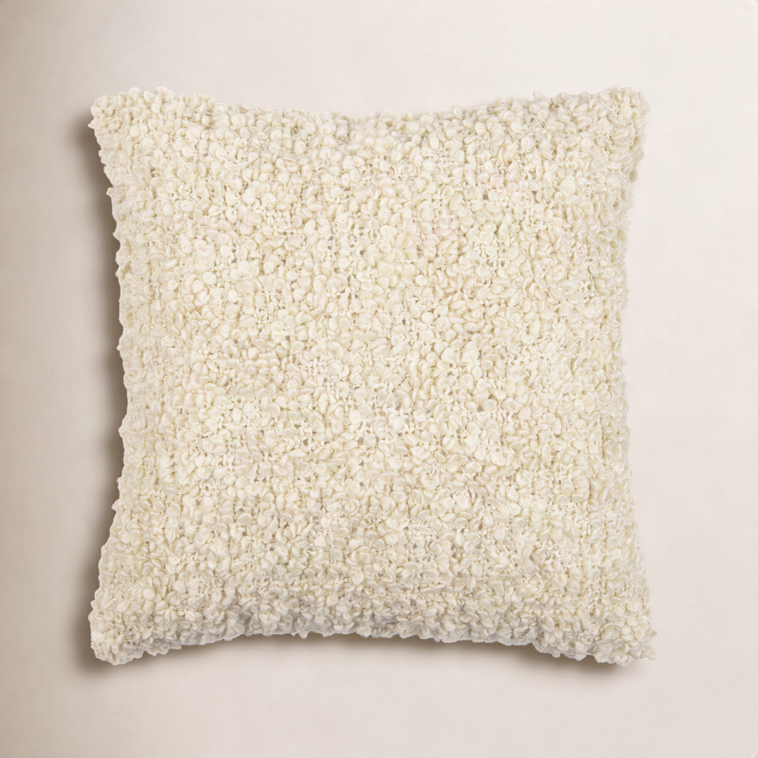 Anella Pillow Cover, 22"H x 22"W, Beige, Polyester/Polyfill
