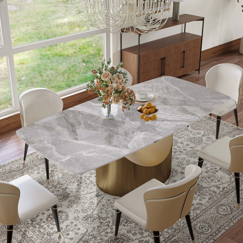 Table de salle à manger , Gris, L 93,70 po x l 42,71 po
