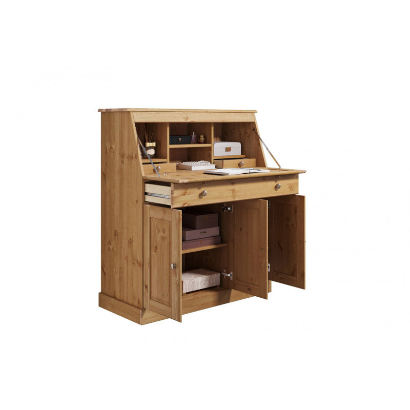 Dinardo Solid Wood 3 - Door Rectangle Accent Cabinet, Natural