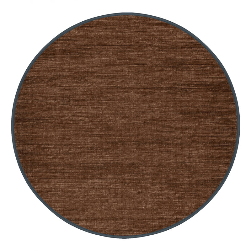 Tapis brun uni lavable à la machine, Rond 7 pi