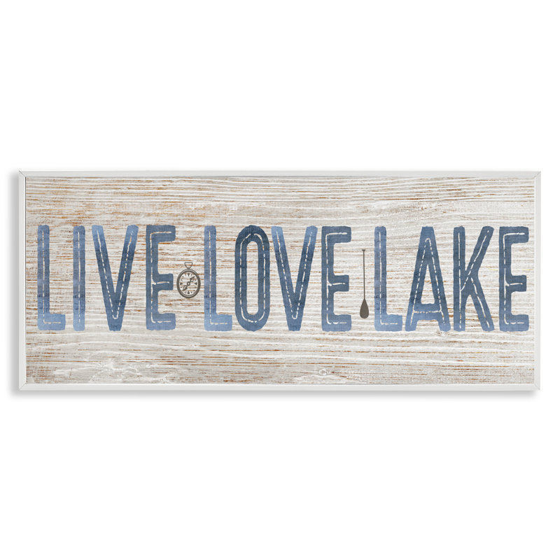 «Rustic Live Love», art numérique par Susan Arnot, H 13 po x l 30 po, Giclée encadrée blanc bord de mer