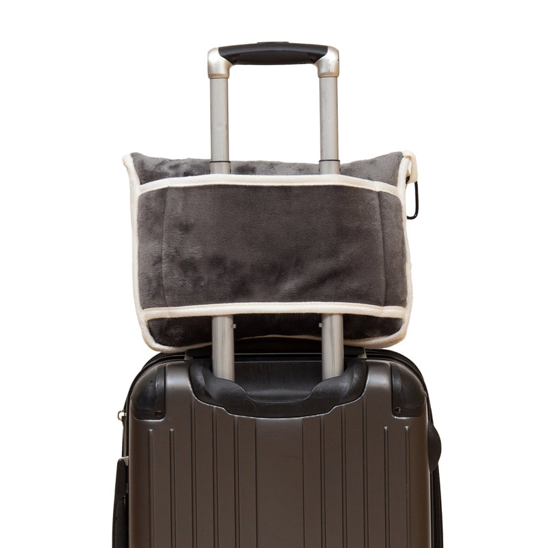 Couverture de voyage grise moelleuse