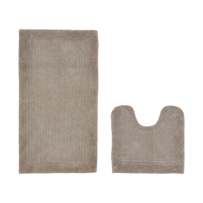 Ensemble de tapis pour salle de bain réversible 2 pièces Moriceau, Beige, 2 pièces (20 po x 20 po | 24 po x 40 po)