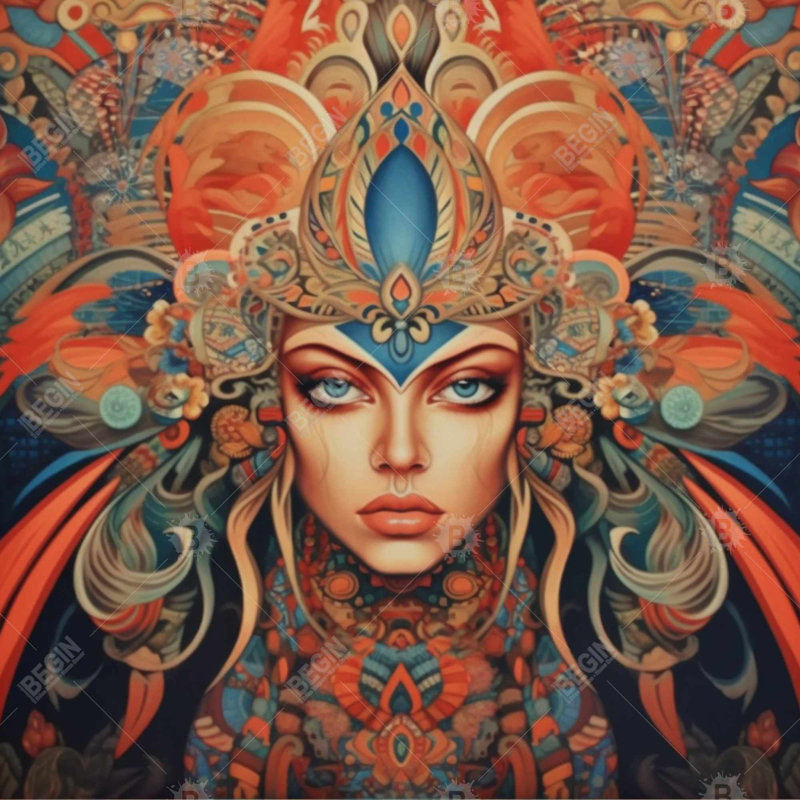 Ancient goddess - 32"x32" art on canvas