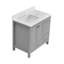 Meuble-lavabo de 36 po, armoire de rangement en bois massif, comptoir de meuble-lavabo autoportant avec lavabo gris