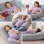  Oreiller pour la grossesse Queen Rose, oreillers soyeux rafraîchissants pour dormir, oreiller de maternité pour femme enceinte avec housse en jersey de soie rafraîchissante, gris clair-591778424