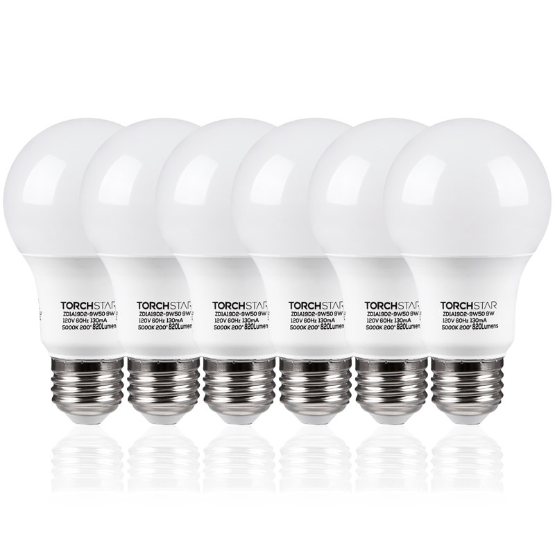 9 Watt (60 Watt Equivalent), A19 LED, Non-Dimmable Light Bulb, E26/Medium (Standard) Base, 5000 K
