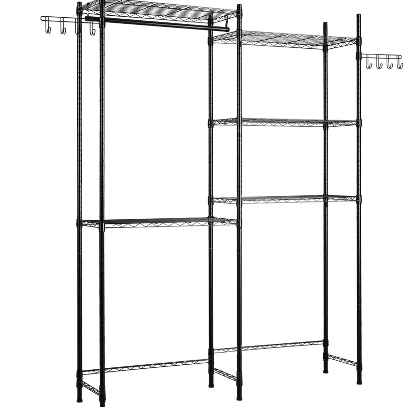 Support de séchage sur 5 niveaux pour laveuse et sécheuse, noir, tablettes réglables - Rouille, idéal pour les petites tablettes de salle de lavage, avec dispositif de basculement, structure haute résistance