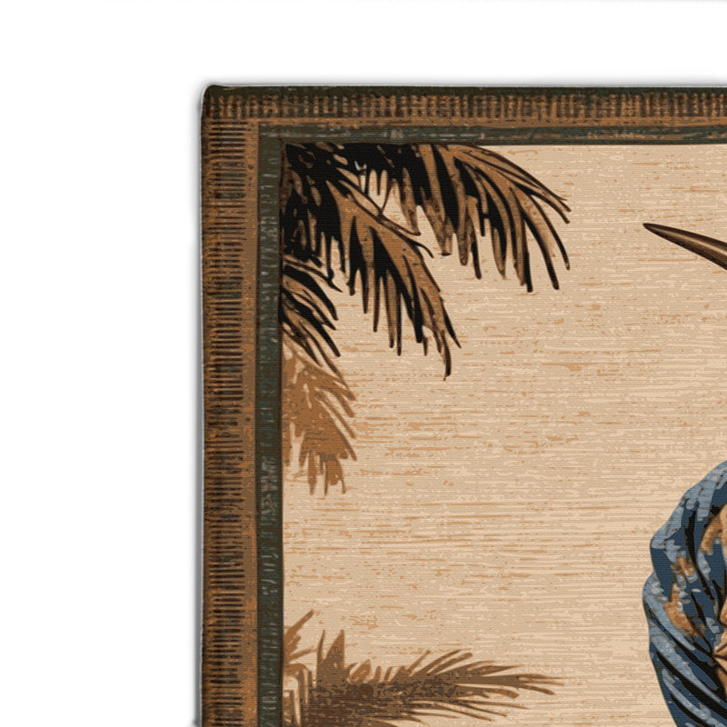 Tapis brun intérieur et extérieur Dinosaurs, Rectangle 4pi x 6 pi