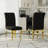 Luxury Black And Gold Dining Table Set With Black Velvet Dining Chairs-529780311