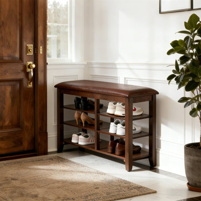 Triple-Tier Adjustable Shoe Storage Bench