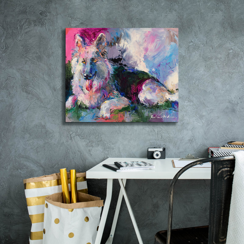 " German Shepherd " by Richard Wallich, 20" H x 24" W x 0.75" D