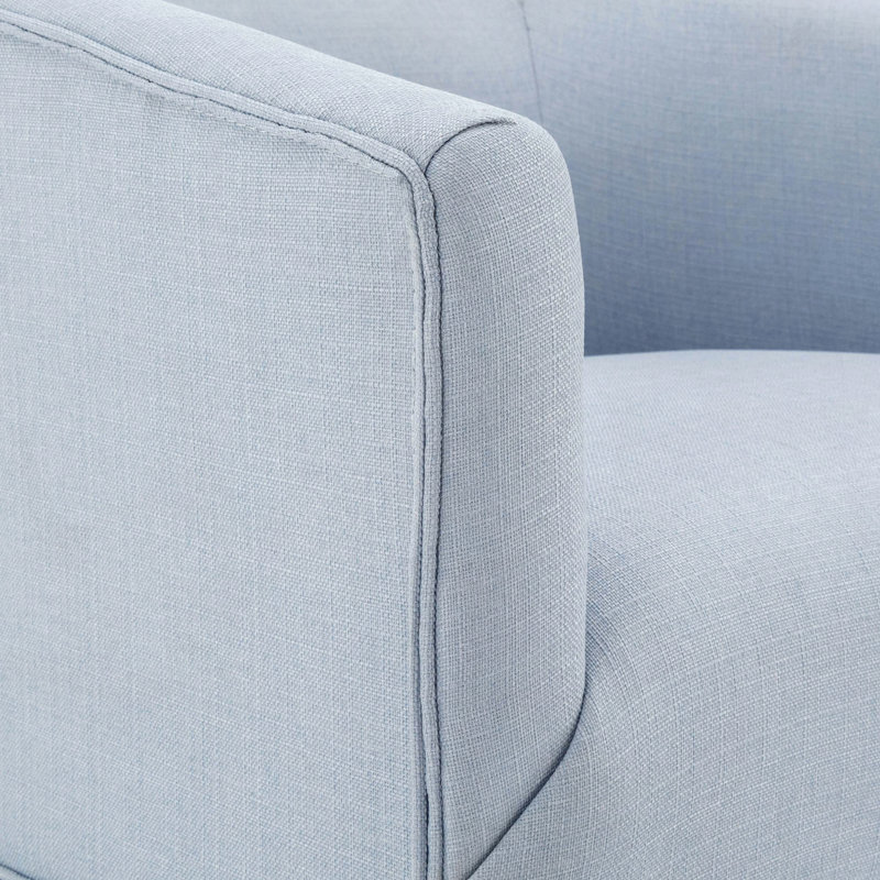 Fauteuil demi-tonneau pivotant à jupe avec rotation à 360 degrés, Bleu pâle